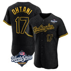 LA.Dodgers #17 Shohei Ohtani Player Black World Series Snake Skin City Limited Elite Home Fdoa Stitched Jerseys