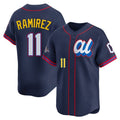 C.Guardians #11 Jose Ramirez Player Navy American League All-Star Edition Limited Home Fdoa Stitched Jerseys