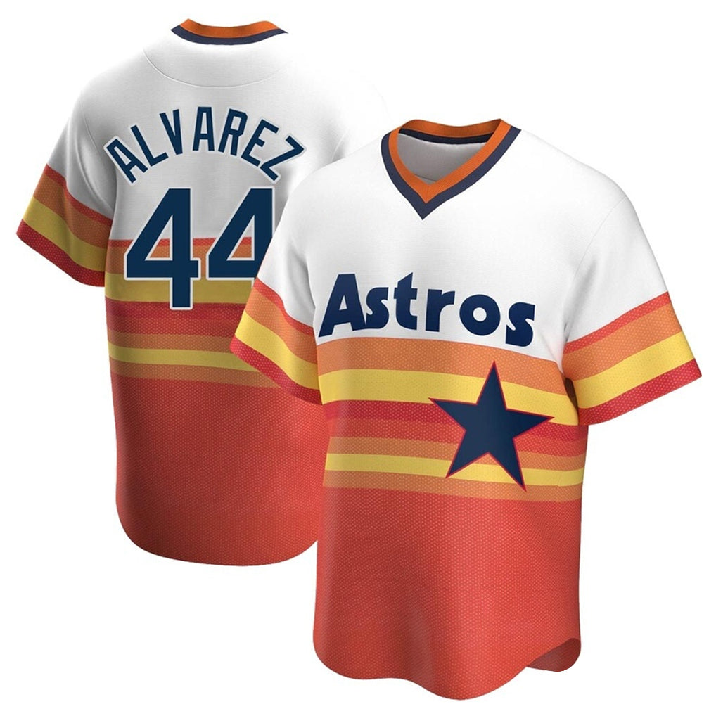 H.Astros #44 Yordan Alvarez Player Rainbow Cooperstown Collection T-shirt Fdoa Stitched Jerseys