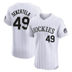 C.Rockies #49 Antonio Senzatela Player White Limited Elite Home Fdoa Stitched Jerseys