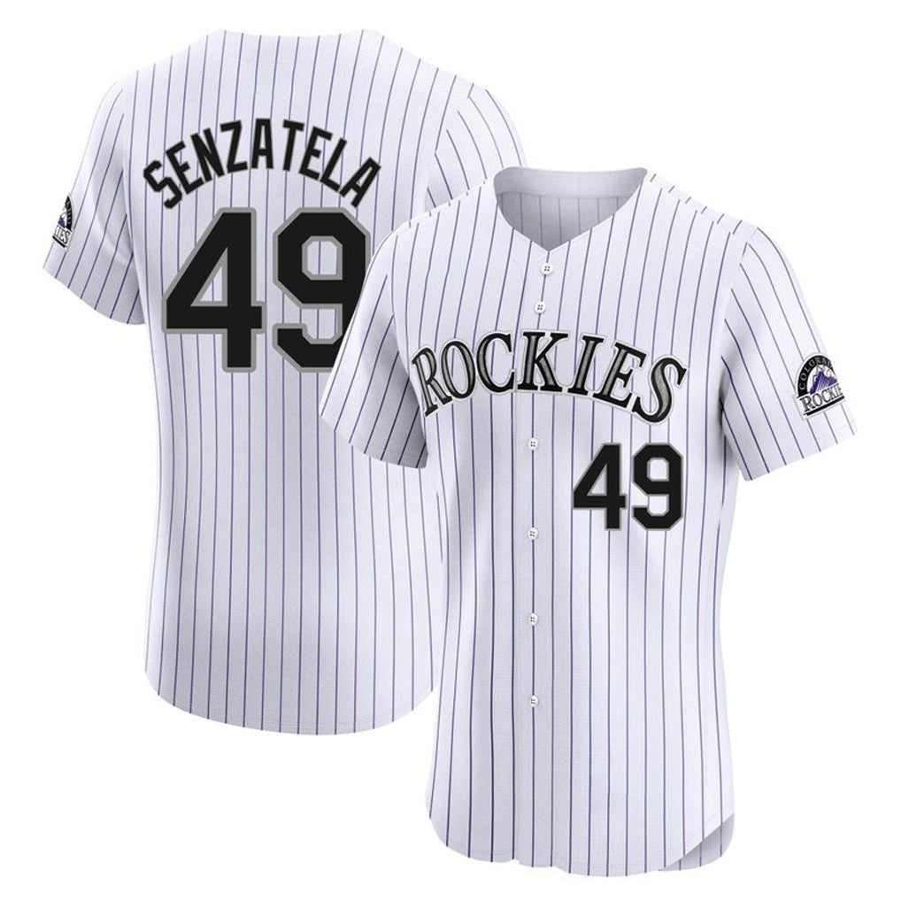 C.Rockies #49 Antonio Senzatela Player White Limited Elite Home Fdoa Stitched Jerseys