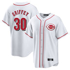 C.Reds #30 Ken Griffey Player White Game Home Fdoa Stitched Jerseys