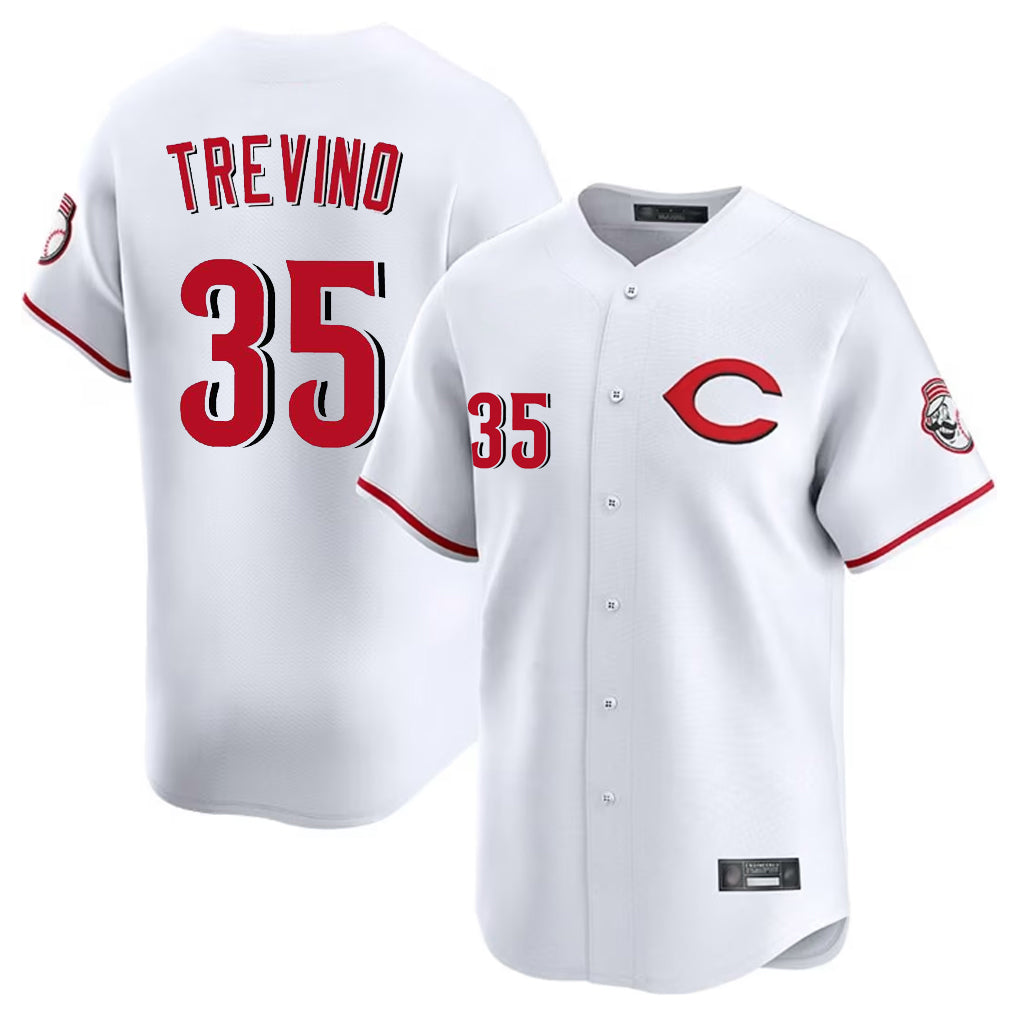 C.Reds #35 Jose Trevino Player White Limited Home Fdoa Stitched Jerseys