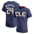 C.Guardians #24 Triston McKenzie Player Navy City Connect Limited Elite Home Fdoa Stitched Jerseys