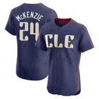 C.Guardians #24 Triston McKenzie Player Navy City Connect Limited Elite Home Fdoa Stitched Jerseys