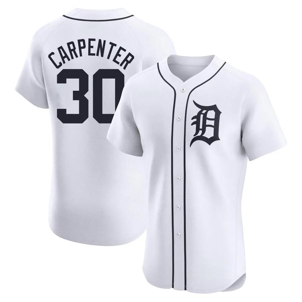 D.Tigers #30 Kerry Carpenter Player White Limited Elite Home Fdoa Stitched Jerseys