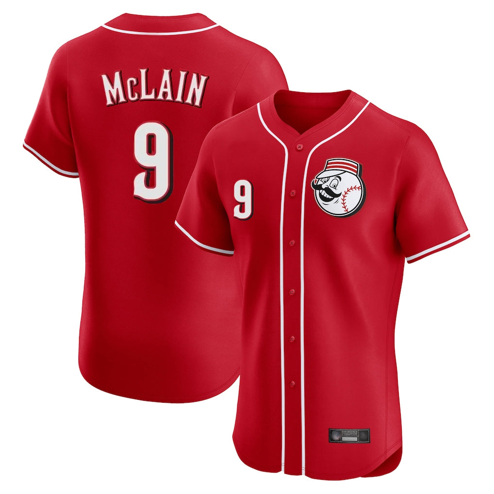 C.Reds #9 Matt McLain Player Red Limited Elite Home Game Fdoa Stitched Jerseys