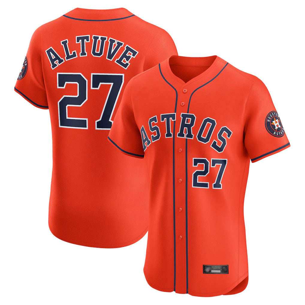 H.Astros #27 Jose Altuve Player Orange Home Limited Elite Fdoa Stitched Jerseys