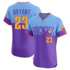 C.Rockies #23 Kris Bryant Player Purple-Light Blue City Connect Limited Elite Home T-shirt Fdoa Stitched Jerseys
