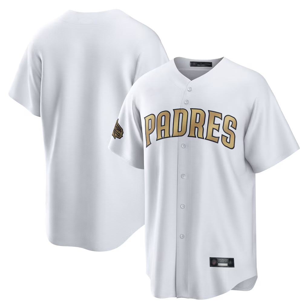 S.Diego Padres ## Diego Padres Blank Player Gold Replica All-Star Game White Fdoa Stitched Jerseys