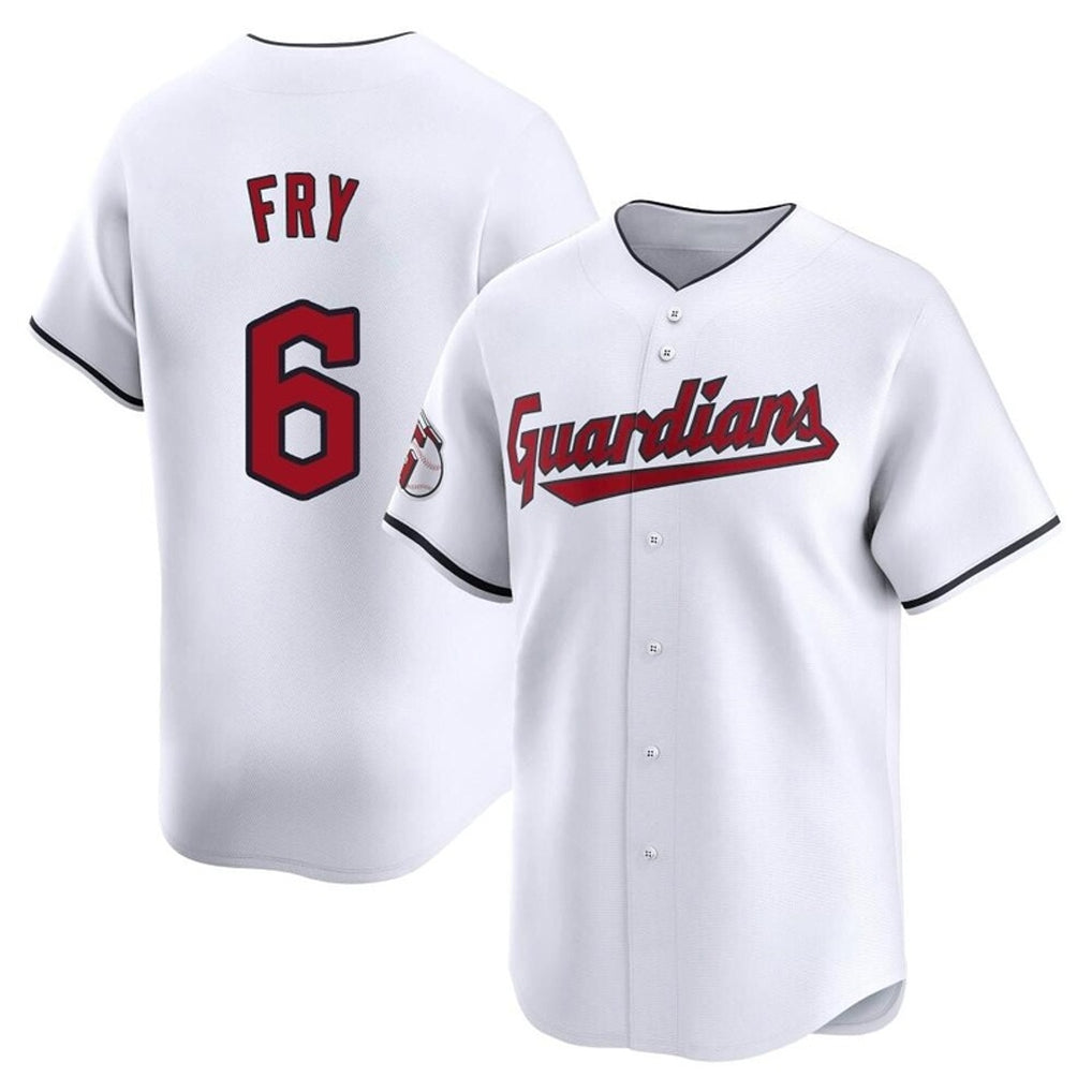 C.Guardians #6 David Fry Player White Limited Home Fdoa Stitched Jerseys