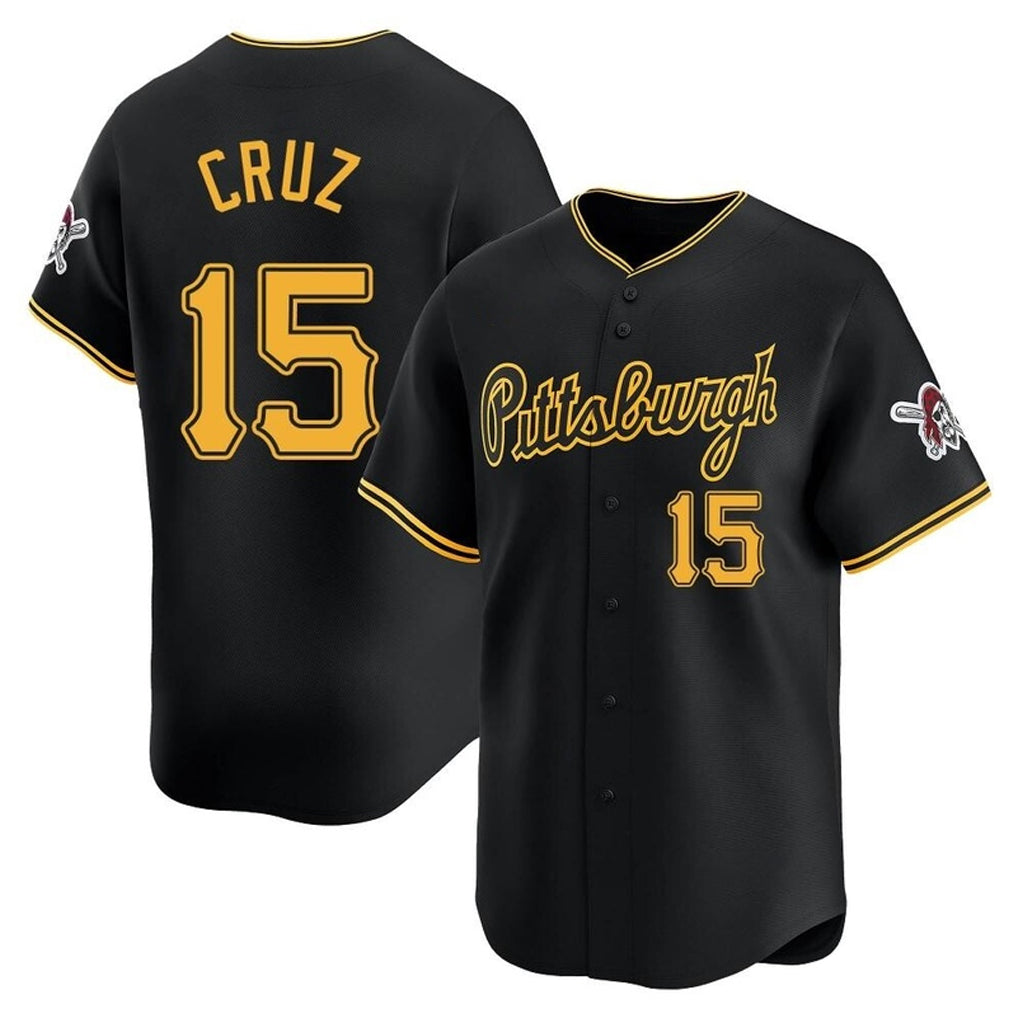 P.Pirates #15 Oneil Cruz Player Black Home Limited Fdoa Stitched Jerseys
