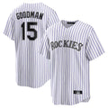 C.Rockies #15 Hunter Goodman Player White Game Home Fdoa Stitched Jerseys