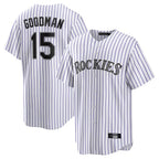C.Rockies #15 Hunter Goodman Player White Game Home Fdoa Stitched Jerseys