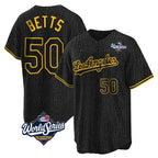 LA.Dodgers #50 Mookie Betts Player Black Gold World Series Limited Home Fdoa Stitched Jerseys