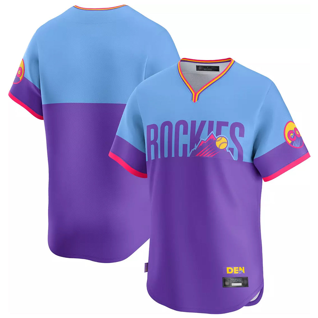 C.Rockies ## Rockies Blank Player Purple-Light Blue City Connect Limited Home T-shirt Fdoa Stitched Jerseys