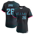 M.Marlins #26 Janson Junk Player Black City Connect Home Limited Elite Fdoa Stitched Jerseys
