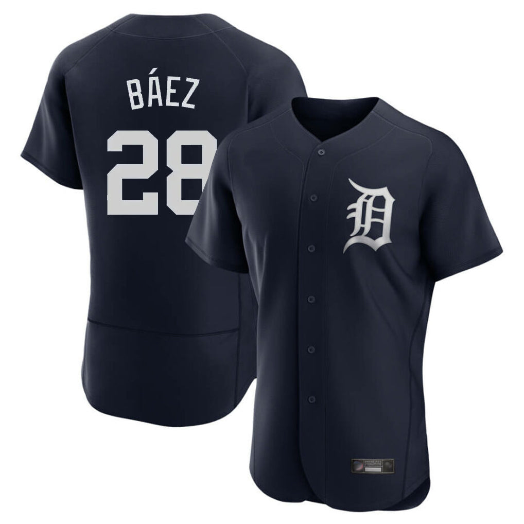 D.Tigers #28 Javier B¨¢ez Player Navy Limited Elite Home Fdoa Stitched Jerseys