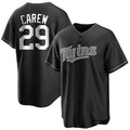 M.Twins #29 Rod Carew Player Black Home Game Fdoa Stitched Jerseys