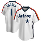 H.Astros #1 Carlos Correa Player White Cooperstown Collection T-shirt Fdoa Stitched Jerseys