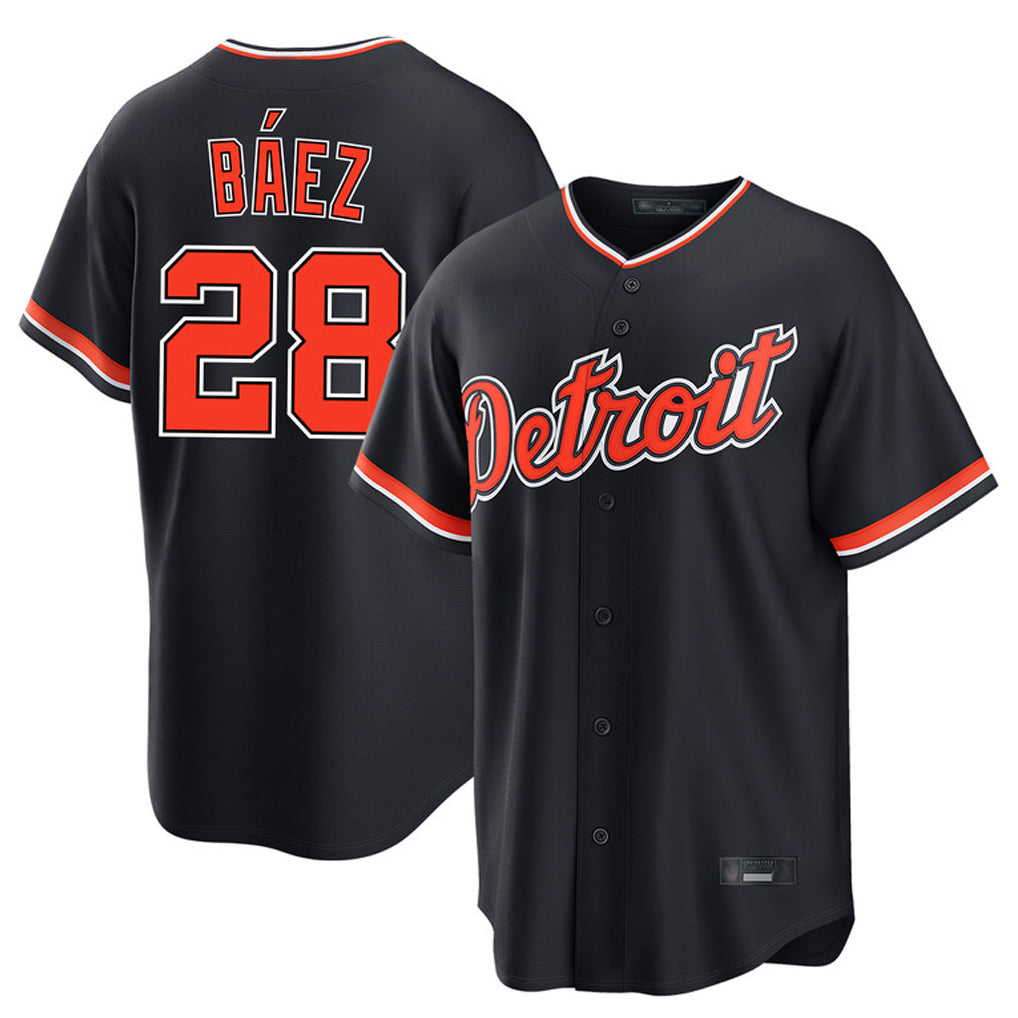 D.Tigers #28 Javier B¨¢ez Player Navy Home Game Fdoa Stitched Jerseys