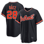 D.Tigers #28 Javier B¨¢ez Player Navy Home Game Fdoa Stitched Jerseys