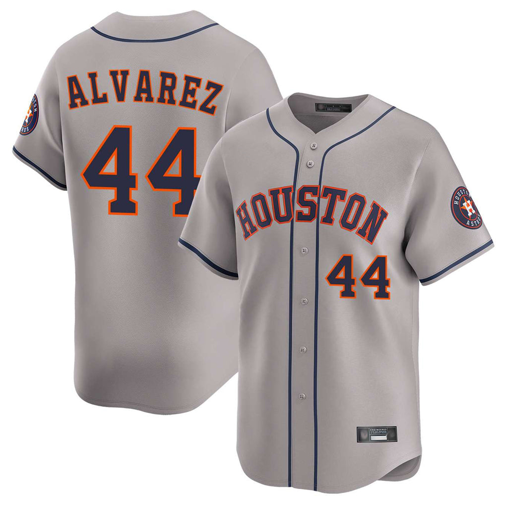 H.Astros #44 Yordan Alvarez Player Gray Home Limited Fdoa Stitched Jerseys
