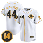 C.Reds #44 Elly De La Cruz Player White-Gold Vapor Premier Limited Home Fdoa Stitched Jerseys