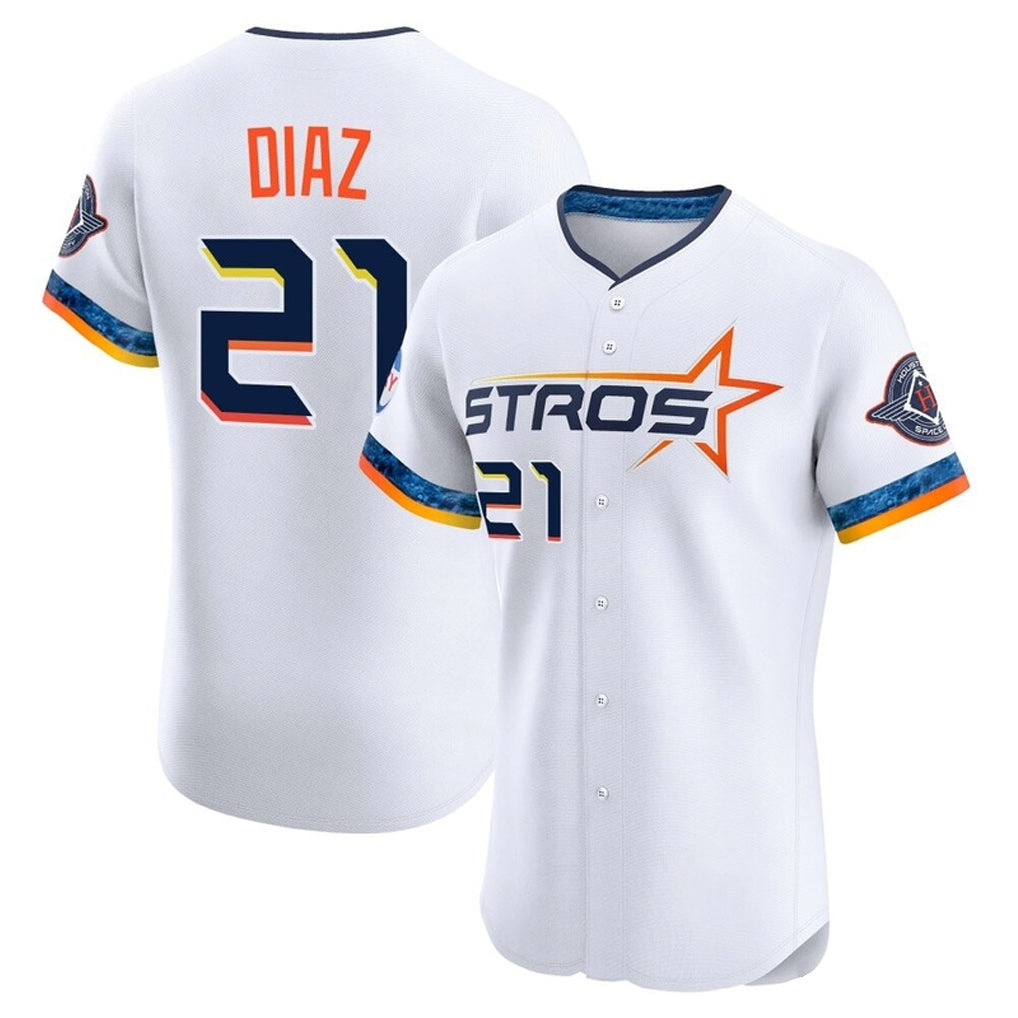 H.Astros #21 Yainer Diaz Player White City Connect Limited Elite Home Fdoa Stitched Jerseys