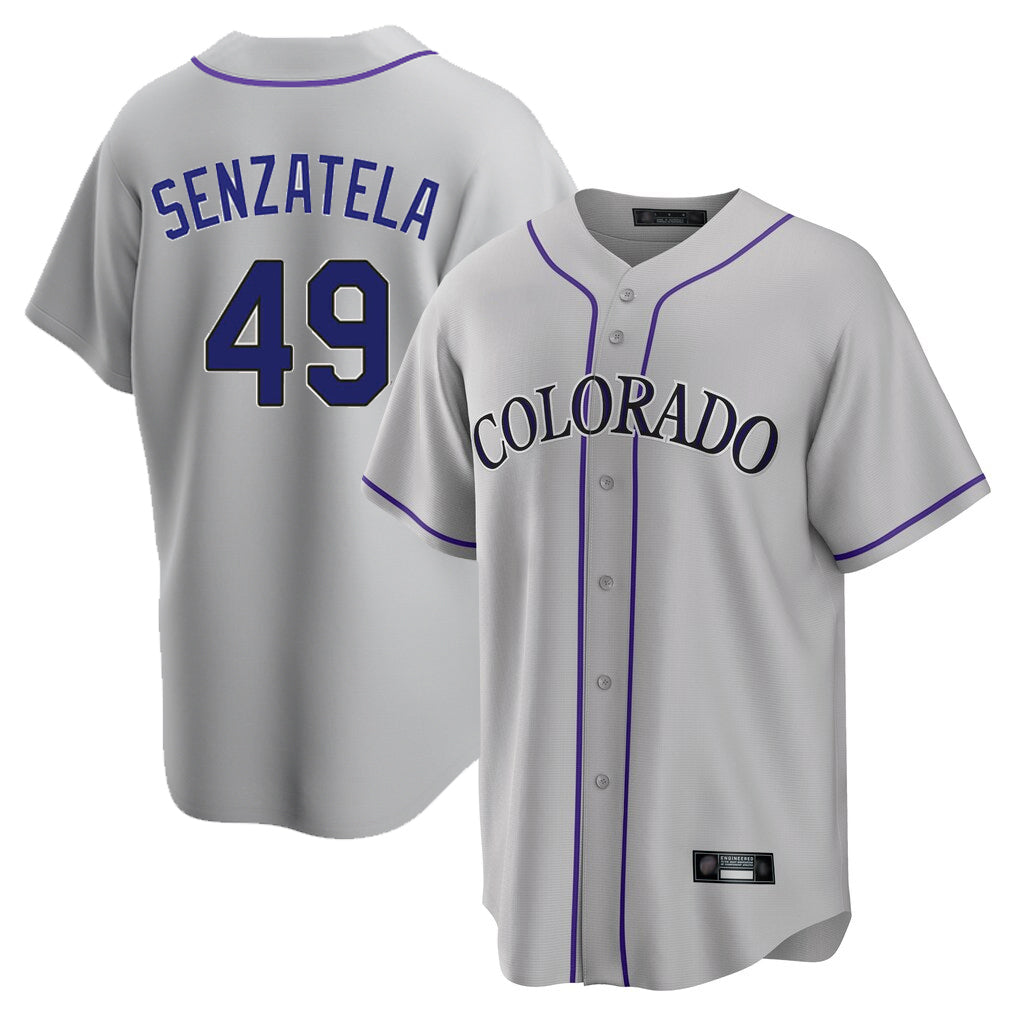 C.Rockies #49 Antonio Senzatela Player Gray Game Home Fdoa Stitched Jerseys