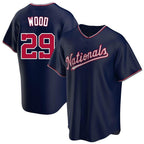 W.Nationals #29 James Wood Player Navy Blue Replica Game Fdoa Stitched Jerseys