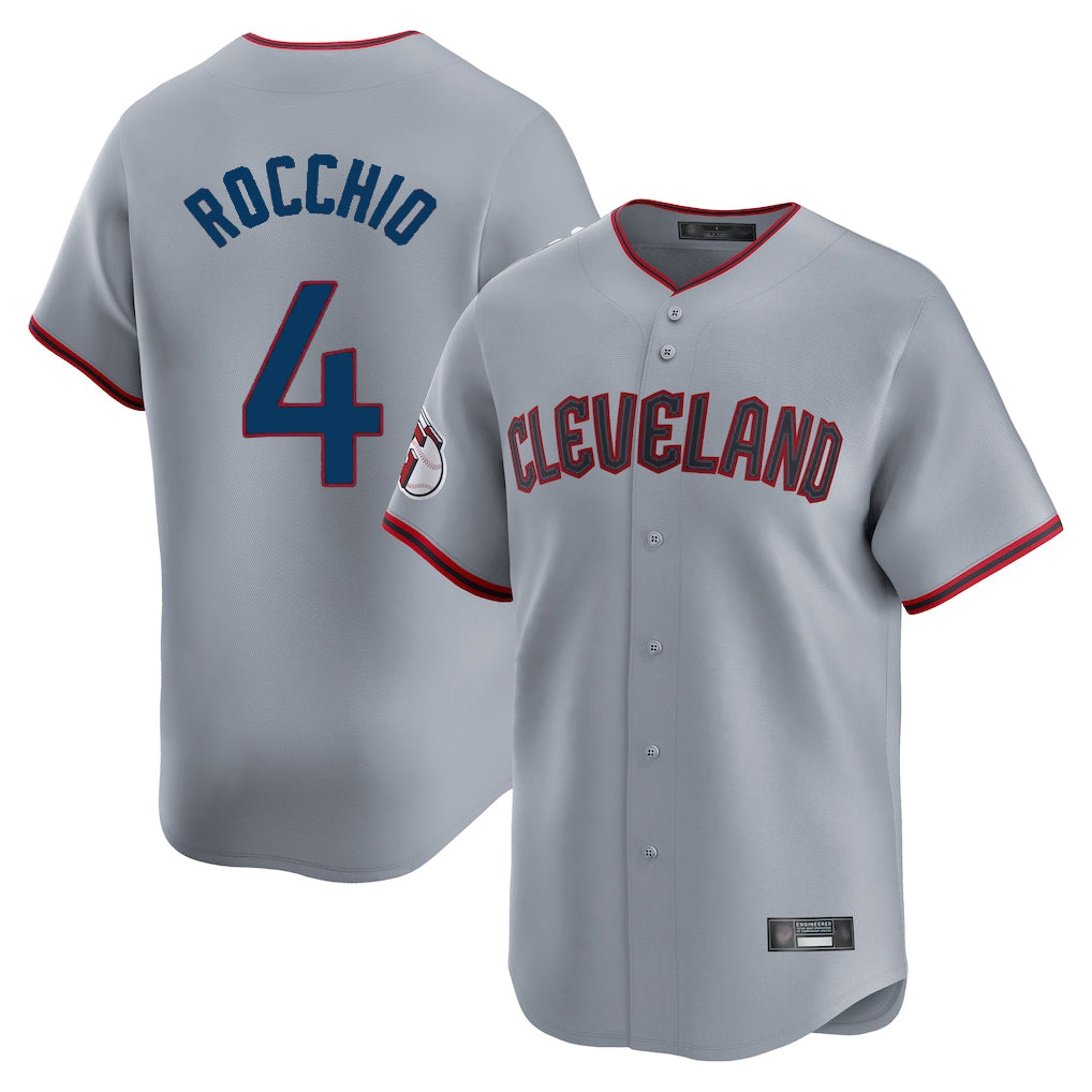 C.Guardians #4 Brayan Rocchio Player Gray Road Limited Home Game Fdoa Stitched Jerseys