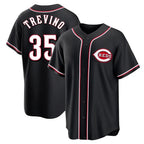 C.Reds #35 Jose Trevino Player Black Fashion Out Home Game Fdoa Stitched Jerseys