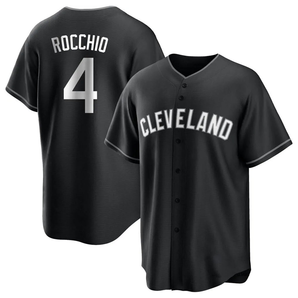 C.Guardians #4 Brayan Rocchio Player Black Home Game Fdoa Stitched Jerseys