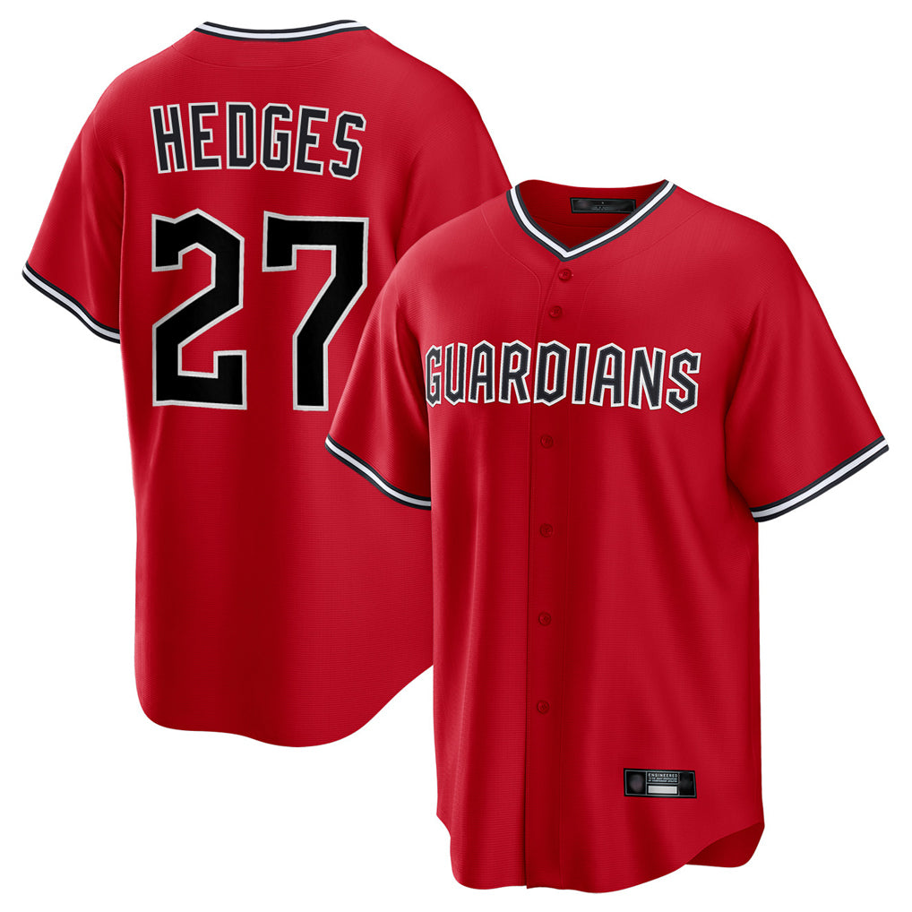 C.Guardians #27 Austin Hedges Player Red Home Game Fdoa Stitched Jerseys