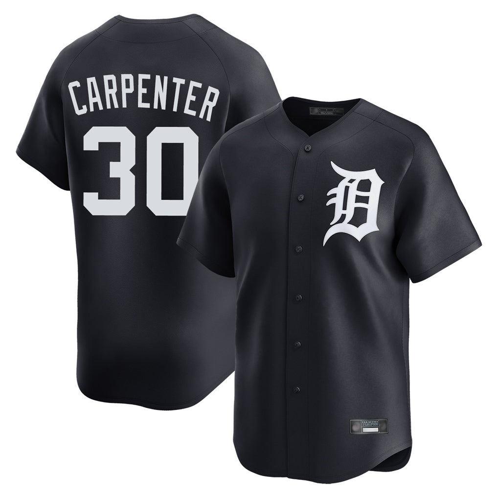 D.Tigers #30 Kerry Carpenter Player Navy Home Limited Game Fdoa Stitched Jerseys