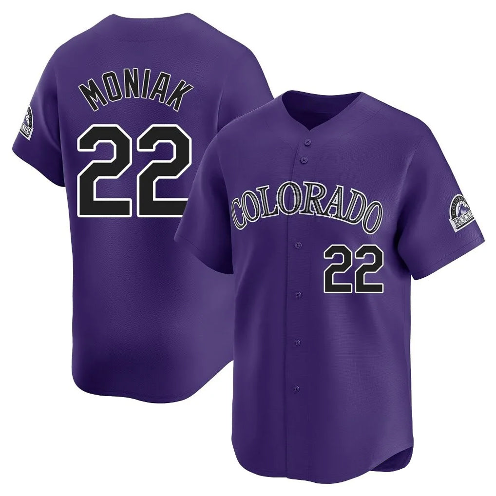 C.Rockies #22 Mickey Moniak Player Purple Limited Home Fdoa Stitched Jerseys