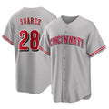 C.Reds #28 Eugenio Su¨¢rez Player Gray Home Game Fdoa Stitched Jerseys