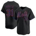 NY.Mets #31 Mike Piazza Player Black Alternate Home Limited Fdoa Stitched Jerseys
