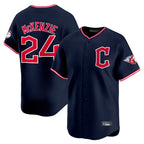 C.Guardians #24 Triston McKenzie Player Navy Limited Home Fdoa Stitched Jerseys
