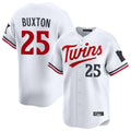 M.Twins #25 Byron Buxton Player White Home Limited Fdoa Stitched Jerseys