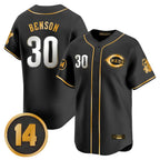 C.Reds #30 Ken Griffey Player Black-Gold Vapor Premier Limited Home Fdoa Stitched Jerseys