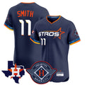 H.Astros #11 Cam Smith Player Navy City Connect Texas Patch Vapor Premier Limited Elite Home Fdoa Stitched Jerseys