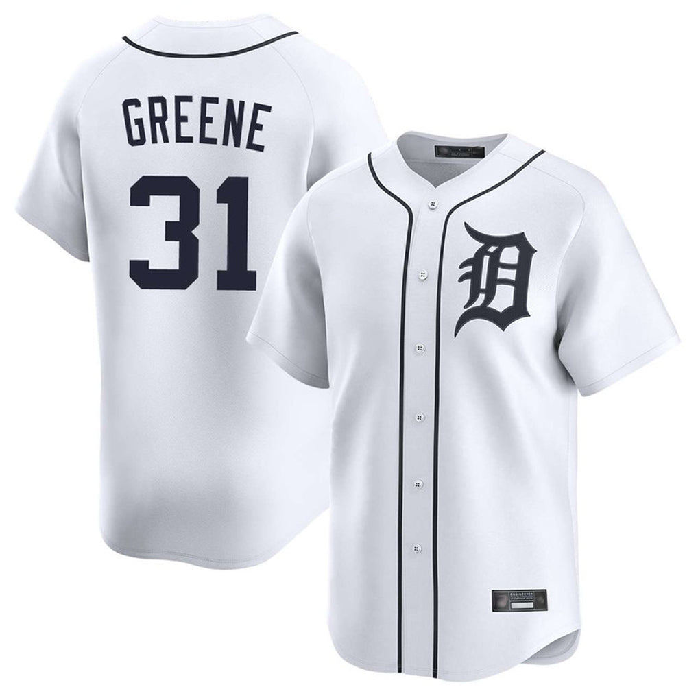 D.Tigers #31 Riley Greene Player White Home Limited Fdoa Stitched Jerseys