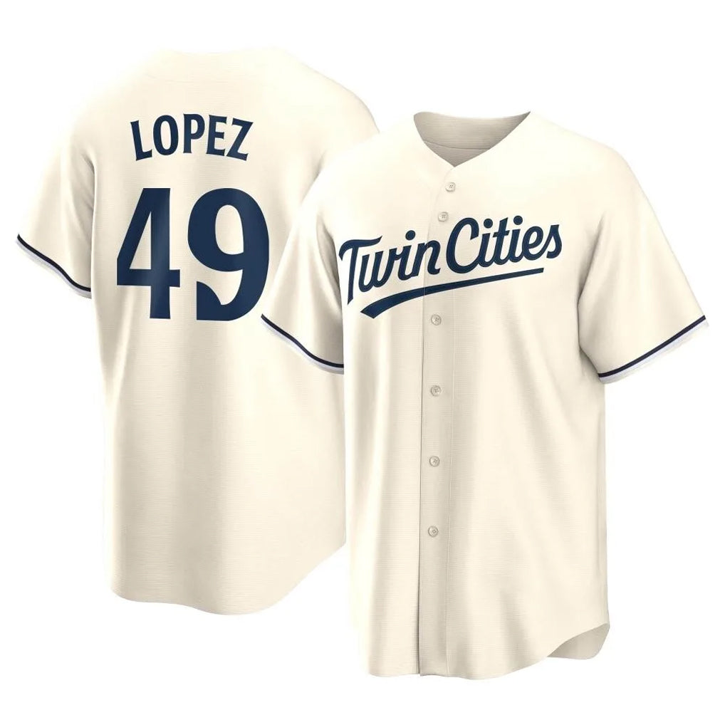 M.Twins #49 Pablo Lopez Player Cream Game Limited Home Fdoa Stitched Jerseys