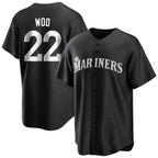 S.Mariners #22 Bryan Woo Player Black Home Limited Fdoa Stitched Jerseys