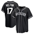C.Rockies #17 Todd Helton Player Black Fashion Out Home Game Fdoa Stitched Jerseys