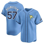 T.Bay Rays #57 Drew Rasmussen Player Light Blue Home Limited Fdoa Stitched Jerseys