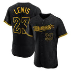 M.Twins #23 Royce Lewis Player Black Snake Skin City Home Limited Elite Fdoa Stitched Jerseys