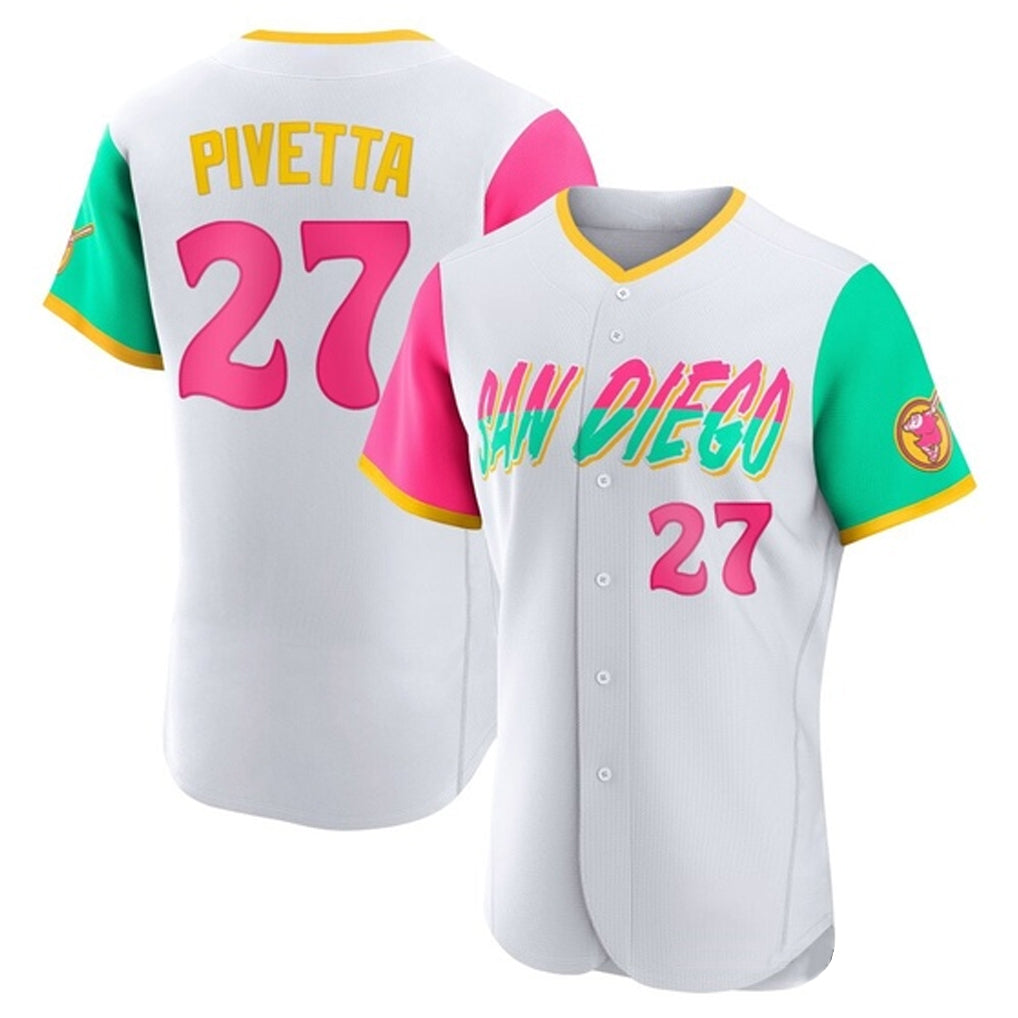 S.Diego Padres #27 Nick Pivetta Player White City Connect Home Limited Elite Fdoa Stitched Jerseys